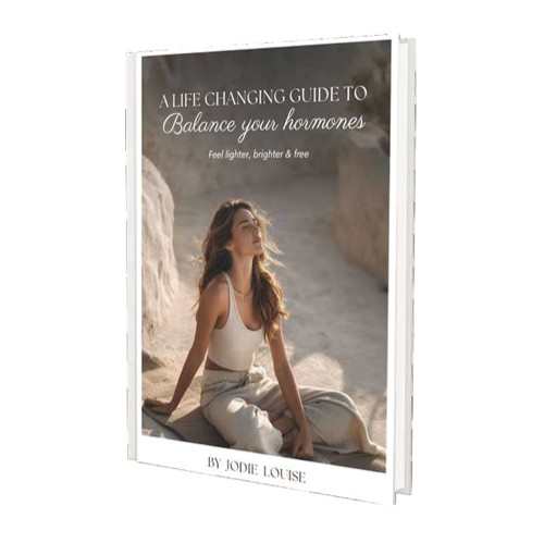 Cover of A Guide to Balancing Your Hormones, a free hormone chart and cyclical eating guide
