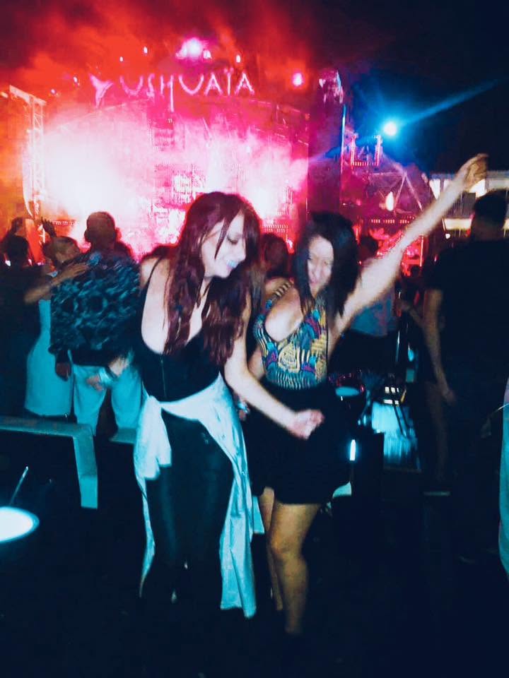 Jodie Louise dancing at a club night in Ibiza