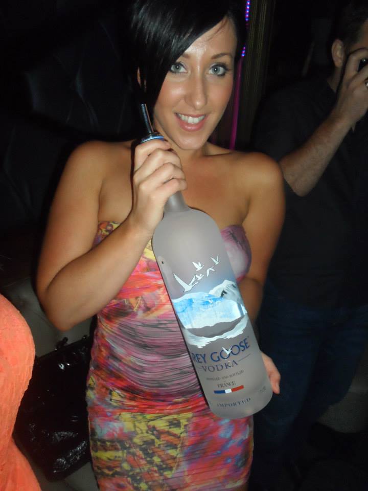 Jodie Louise on a night out in her early twenties